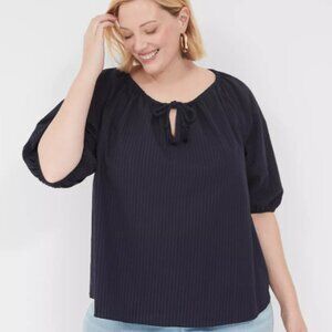 Lane Bryant - Short-Sleeve Split-Neck Popover Blouse